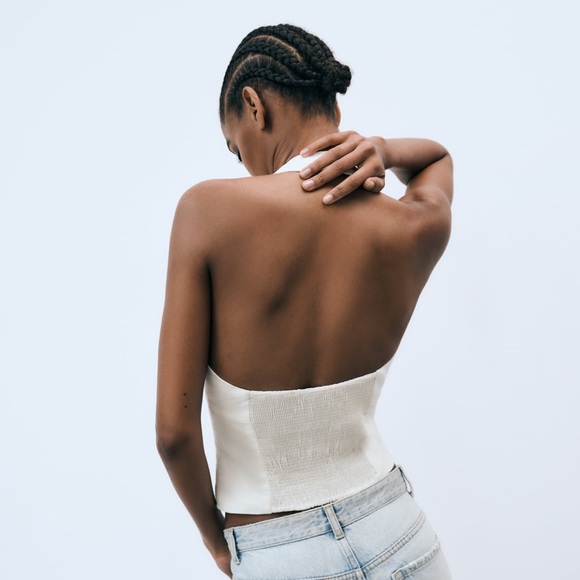 ZARA LINEN BLEND TOP - Picture 5 of 10